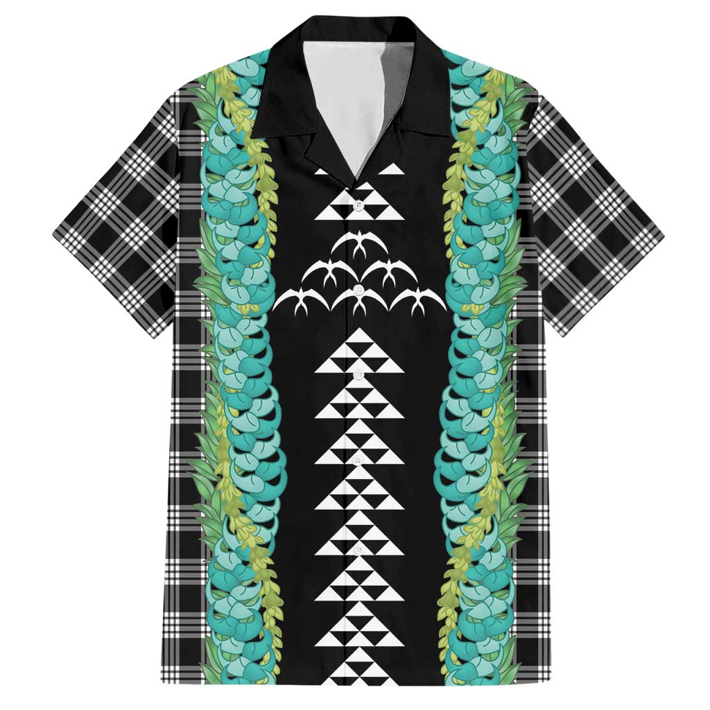 Black Palaka Hawaii Iwa Bird Hawaiian Shirt Hawaiian Kakau Jade Vine Lei - Polynesian Pride