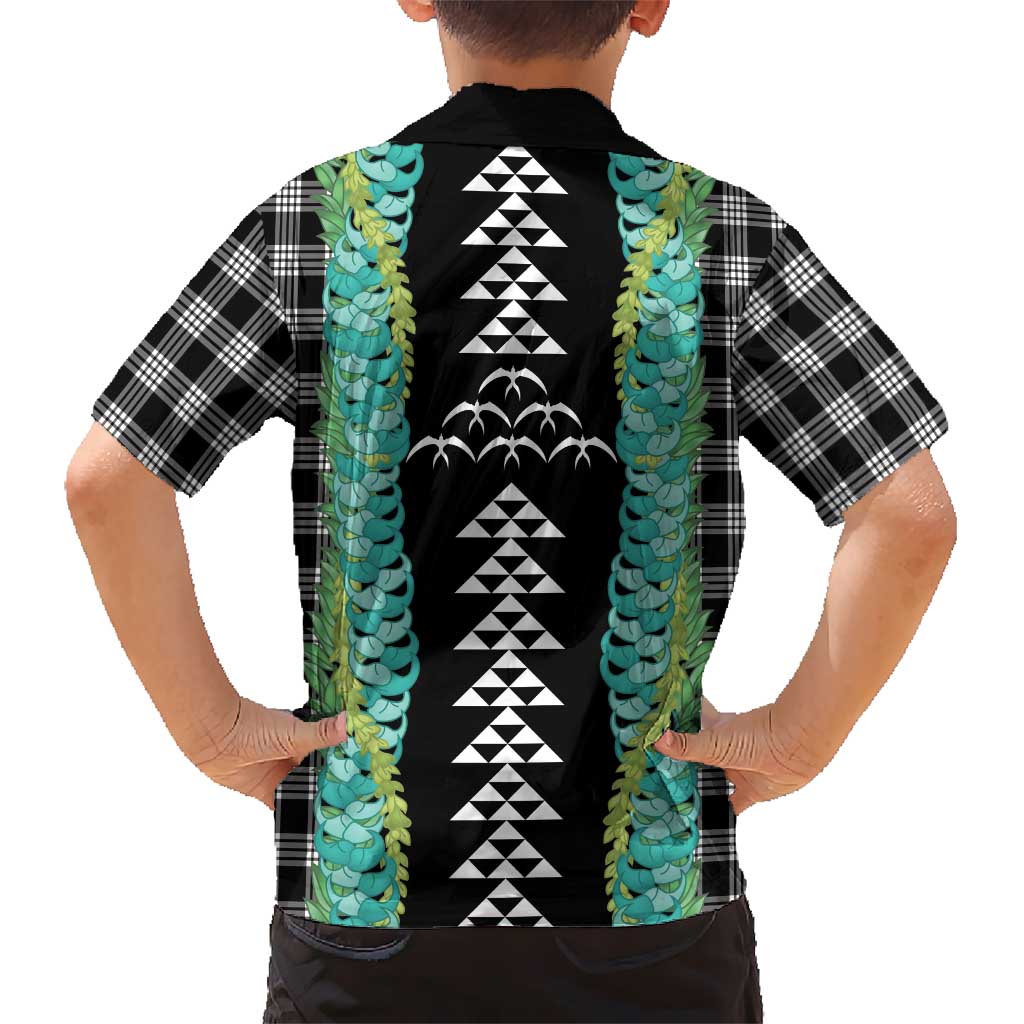 Black Palaka Hawaii Iwa Bird Hawaiian Shirt Hawaiian Kakau Jade Vine Lei LT14 - Polynesian Pride
