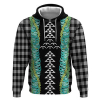 Black Palaka Hawaii Iwa Bird Hoodie Hawaiian Kakau Jade Vine Lei LT14 Pullover Hoodie Black - Polynesian Pride