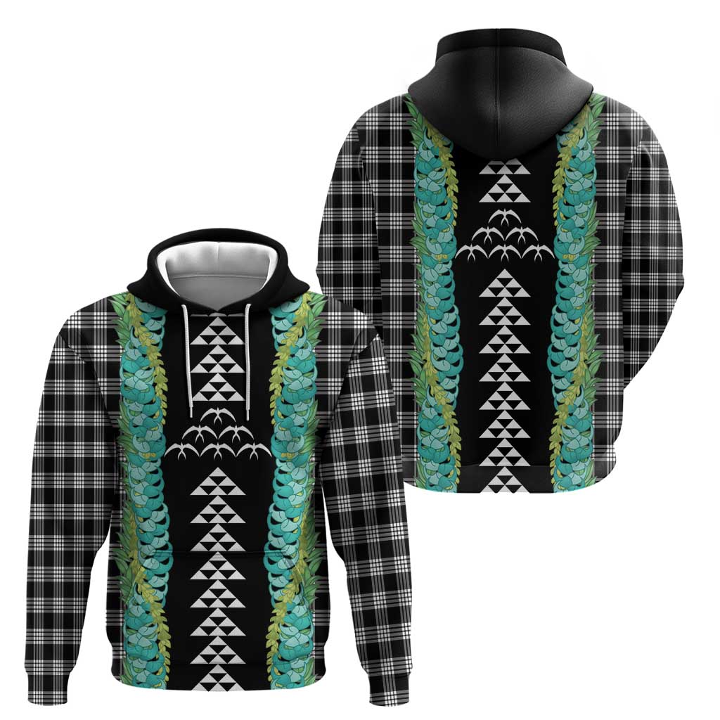 Black Palaka Hawaii Iwa Bird Hoodie Hawaiian Kakau Jade Vine Lei LT14 - Polynesian Pride