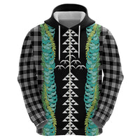 Black Palaka Hawaii Iwa Bird Hoodie Hawaiian Kakau Jade Vine Lei LT14 - Polynesian Pride