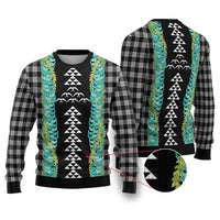 Black Palaka Hawaii Iwa Bird Ugly Christmas Sweater Hawaiian Kakau Jade Vine Lei LT14 Black - Polynesian Pride
