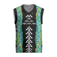 Black Palaka Hawaii Iwa Bird Christmas Knitted V-Neck Vest Hawaiian Kakau Jade Vine Lei LT14 Black - Polynesian Pride