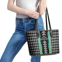 Black Palaka Hawaii Iwa Bird Leather Tote Bag Hawaiian Kakau Jade Vine Lei LT14 - Polynesian Pride