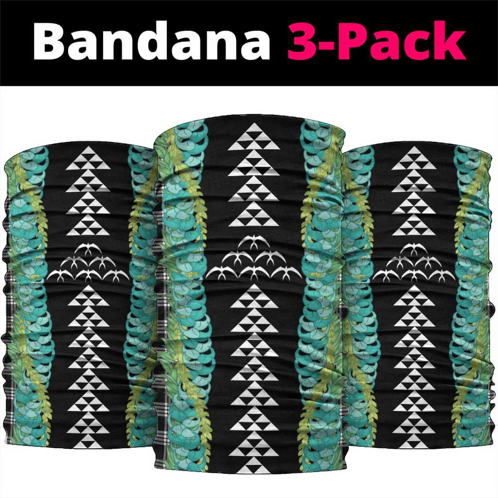 Black Palaka Hawaii Iwa Bird Neck Gaiter Hawaiian Kakau Jade Vine Lei LT14 package One Size: 25*50cm Black - Polynesian Pride