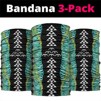 Black Palaka Hawaii Iwa Bird Neck Gaiter Hawaiian Kakau Jade Vine Lei LT14 package One Size: 25*50cm Black - Polynesian Pride