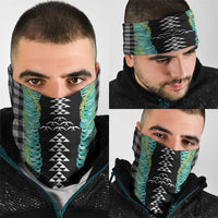 Black Palaka Hawaii Iwa Bird Neck Gaiter Hawaiian Kakau Jade Vine Lei LT14 - Polynesian Pride