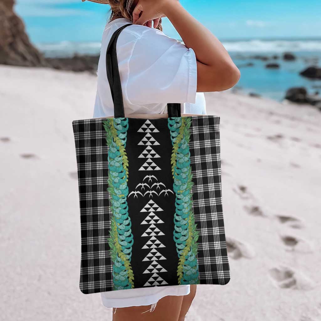 Black Palaka Hawaii Iwa Bird Tote Bag Hawaiian Kakau Jade Vine Lei LT14 - Polynesian Pride