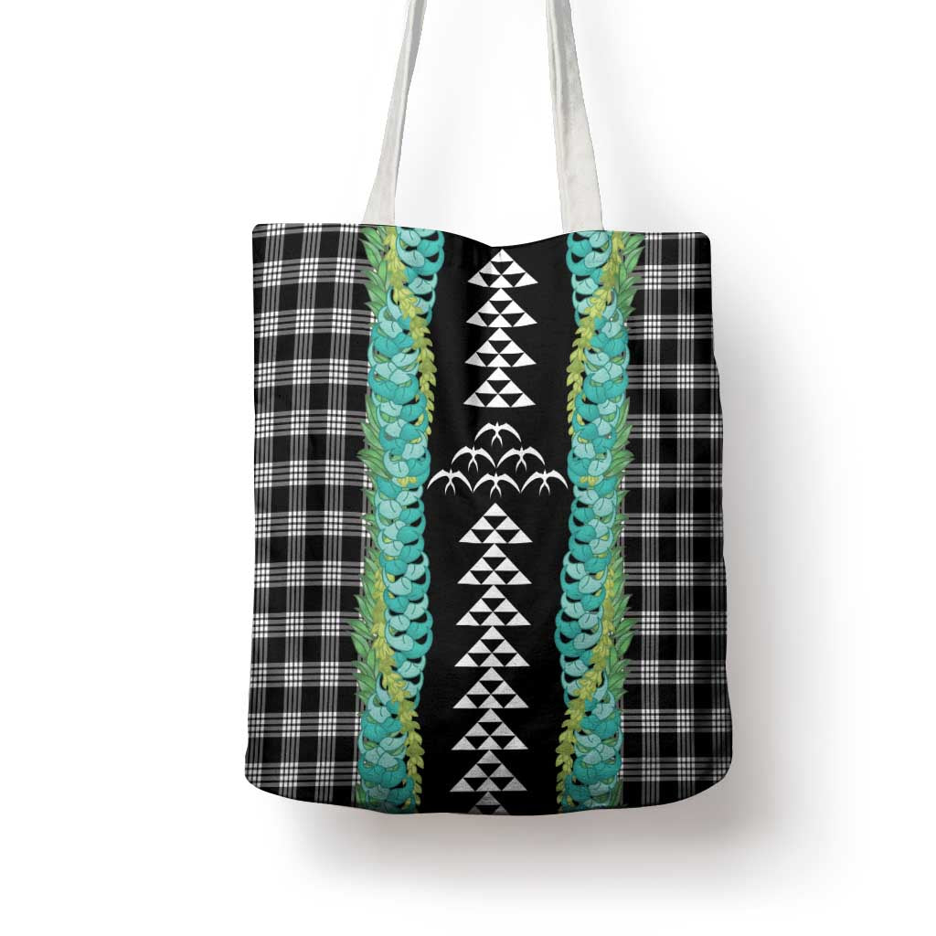 Black Palaka Hawaii Iwa Bird Tote Bag Hawaiian Kakau Jade Vine Lei LT14 - Polynesian Pride