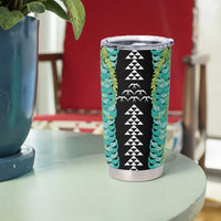 Black Palaka Hawaii Iwa Bird Tumbler Cup Hawaiian Kakau Jade Vine Lei LT14 - Polynesian Pride