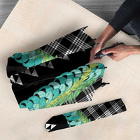 Black Palaka Hawaii Iwa Bird Umbrella Hawaiian Kakau Jade Vine Lei LT14 - Polynesian Pride