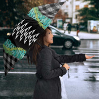 Black Palaka Hawaii Iwa Bird Umbrella Hawaiian Kakau Jade Vine Lei LT14 - Polynesian Pride
