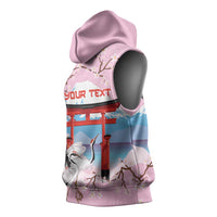 Japanese Torii Gate Cranes Personalised Sleeveless Hoodie Fuji Mount Sakura Seigaiha Pattern LT14 - Polynesian Pride