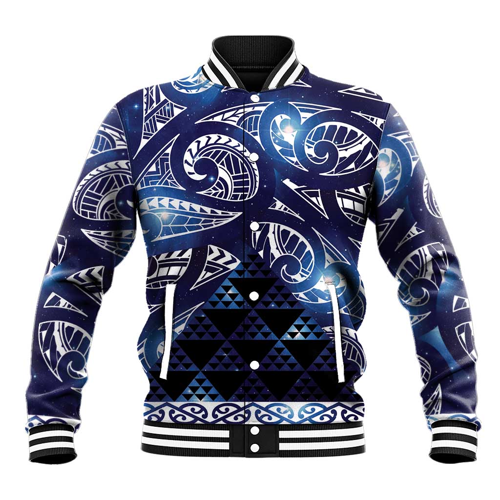 Matariki New Zealand Baseball Jacket NZ Niho Taniwha Maori New Year Blue Galaxy