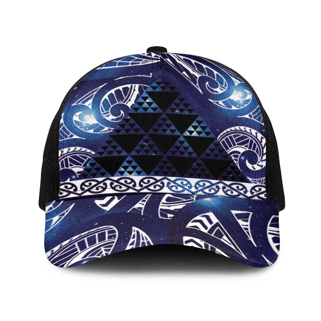 Matariki New Zealand Baseball Net Cap NZ Niho Taniwha Maori New Year Blue Galaxy