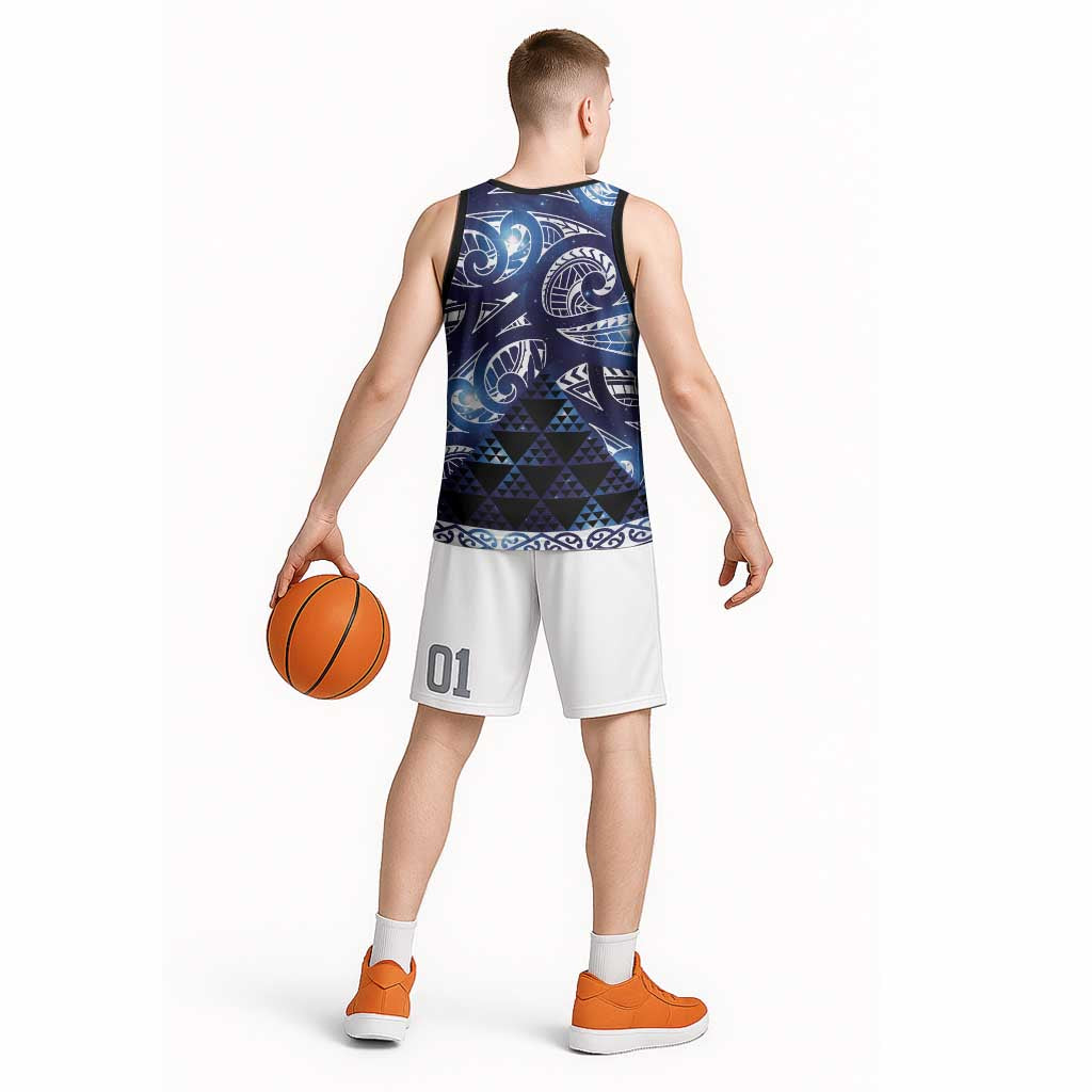 Matariki New Zealand Basketball Jersey NZ Niho Taniwha Maori New Year Blue Galaxy