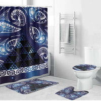Matariki New Zealand Bathroom Set NZ Niho Taniwha Maori New Year Blue Galaxy LT14 Bathroom Set (4 pcs) Blue - Polynesian Pride