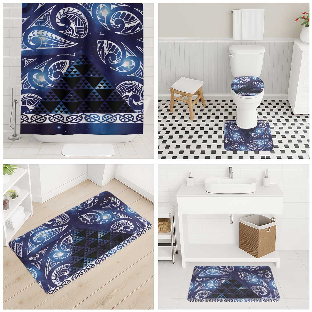 Matariki New Zealand Bathroom Set NZ Niho Taniwha Maori New Year Blue Galaxy LT14 - Polynesian Pride