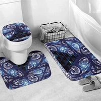 Matariki New Zealand Bathroom Set NZ Niho Taniwha Maori New Year Blue Galaxy LT14 Mat Set Only (3 pcs) One Size Blue - Polynesian Pride