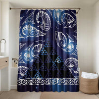 Matariki New Zealand Bathroom Set NZ Niho Taniwha Maori New Year Blue Galaxy LT14 Shower Curtain Only Blue - Polynesian Pride