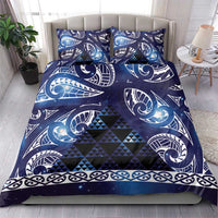 Matariki New Zealand Bedding Set NZ Niho Taniwha Maori New Year Blue Galaxy