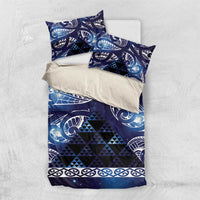Matariki New Zealand Bedding Set NZ Niho Taniwha Maori New Year Blue Galaxy