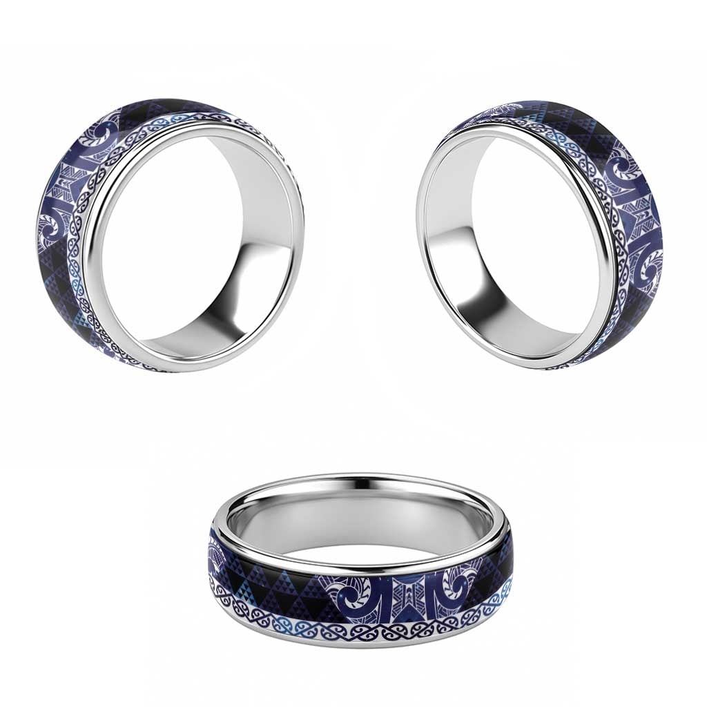 Matariki New Zealand Classic Ring NZ Niho Taniwha Maori New Year Blue Galaxy