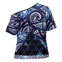 Matariki New Zealand Cross Shoulder Shirt NZ Niho Taniwha Maori New Year Blue Galaxy LT14 - Polynesian Pride