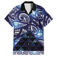 Matariki New Zealand Family Matching Short Sleeve Bodycon Dress and Hawaiian Shirt NZ Niho Taniwha Maori New Year Blue Galaxy