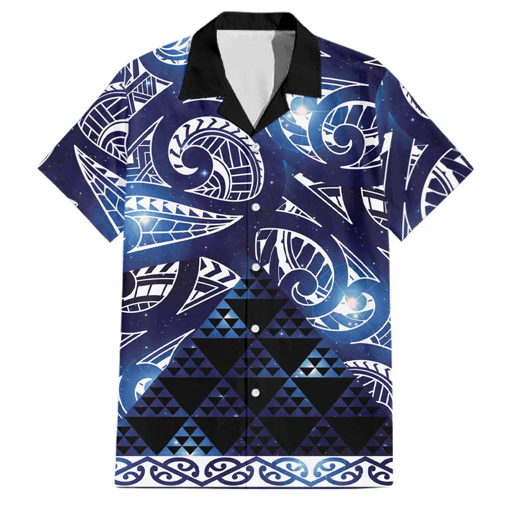 Matariki New Zealand Family Matching Summer Maxi Dress and Hawaiian Shirt NZ Niho Taniwha Maori New Year Blue Galaxy