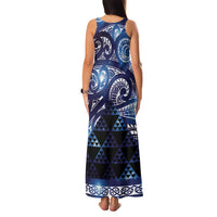 Matariki New Zealand Family Matching Tank Maxi Dress and Hawaiian Shirt NZ Niho Taniwha Maori New Year Blue Galaxy