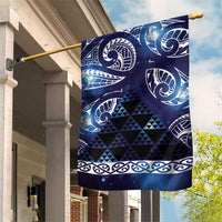 Matariki New Zealand Garden Flag NZ Niho Taniwha Maori New Year Blue Galaxy LT14 House Flag Blue - Polynesian Pride