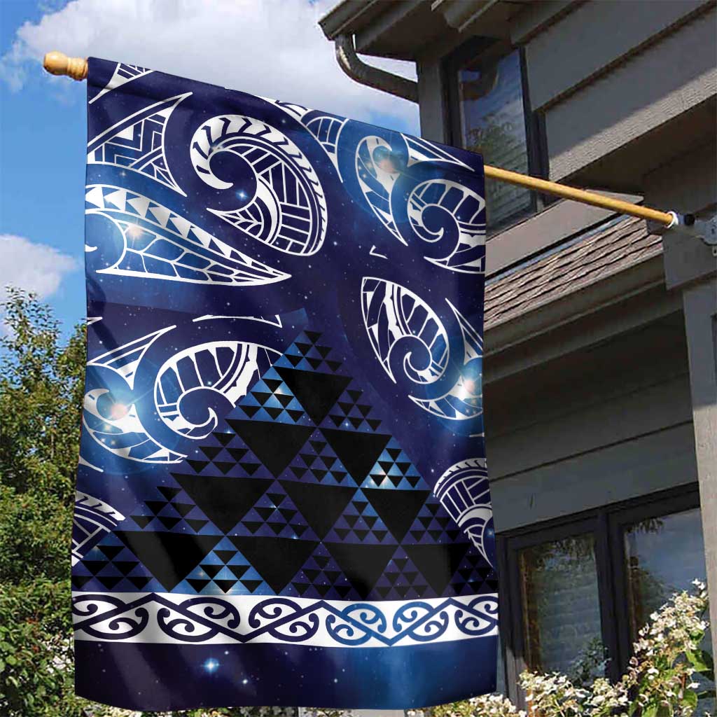 Matariki New Zealand Garden Flag NZ Niho Taniwha Maori New Year Blue Galaxy LT14 - Polynesian Pride