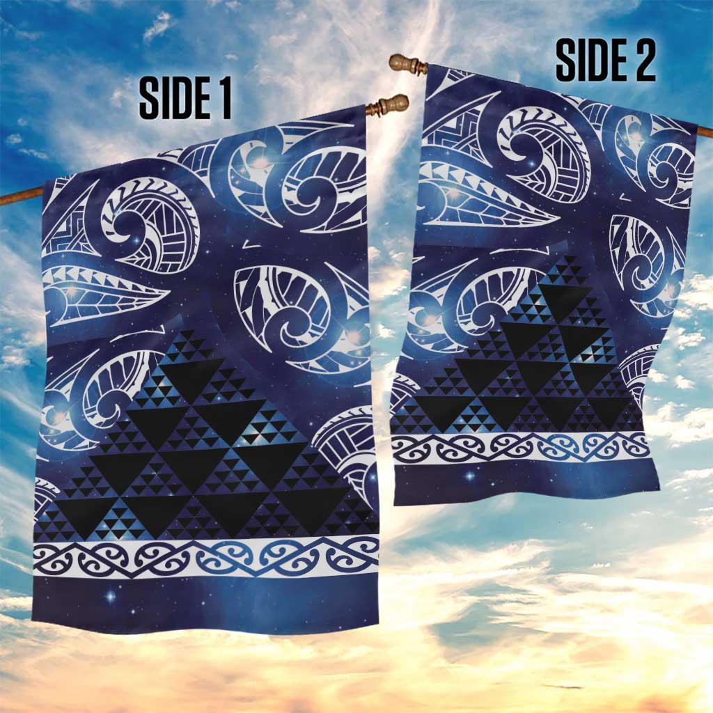 Matariki New Zealand Garden Flag NZ Niho Taniwha Maori New Year Blue Galaxy LT14 - Polynesian Pride