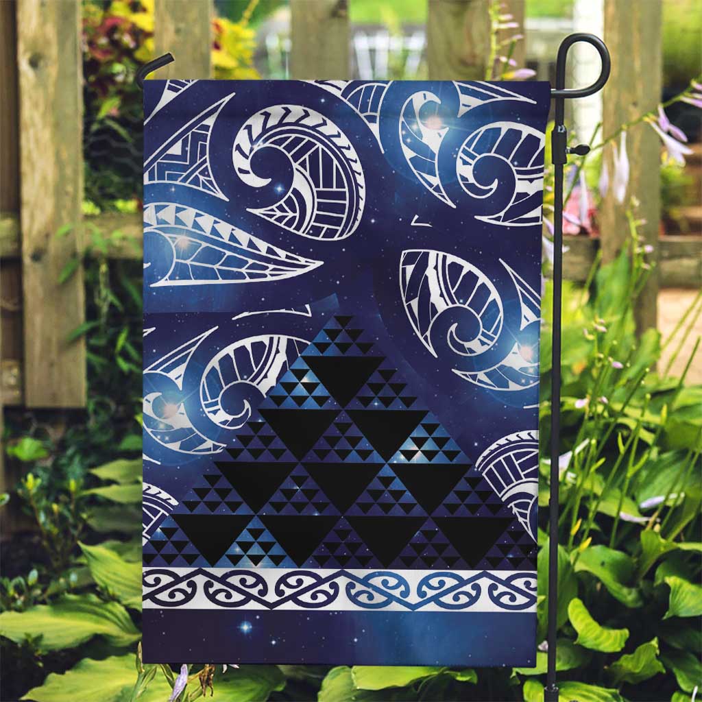 Matariki New Zealand Garden Flag NZ Niho Taniwha Maori New Year Blue Galaxy LT14 Garden Flag Blue - Polynesian Pride