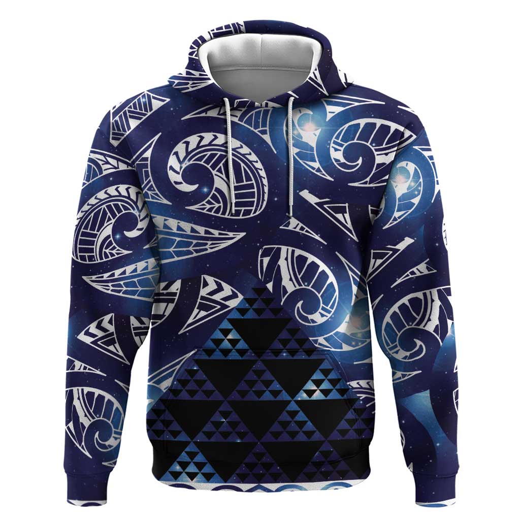 Matariki New Zealand Hoodie NZ Niho Taniwha Maori New Year Blue Galaxy LT14 Pullover Hoodie Blue - Polynesian Pride