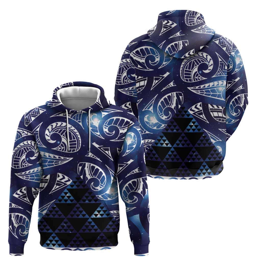 Matariki New Zealand Hoodie NZ Niho Taniwha Maori New Year Blue Galaxy LT14 - Polynesian Pride