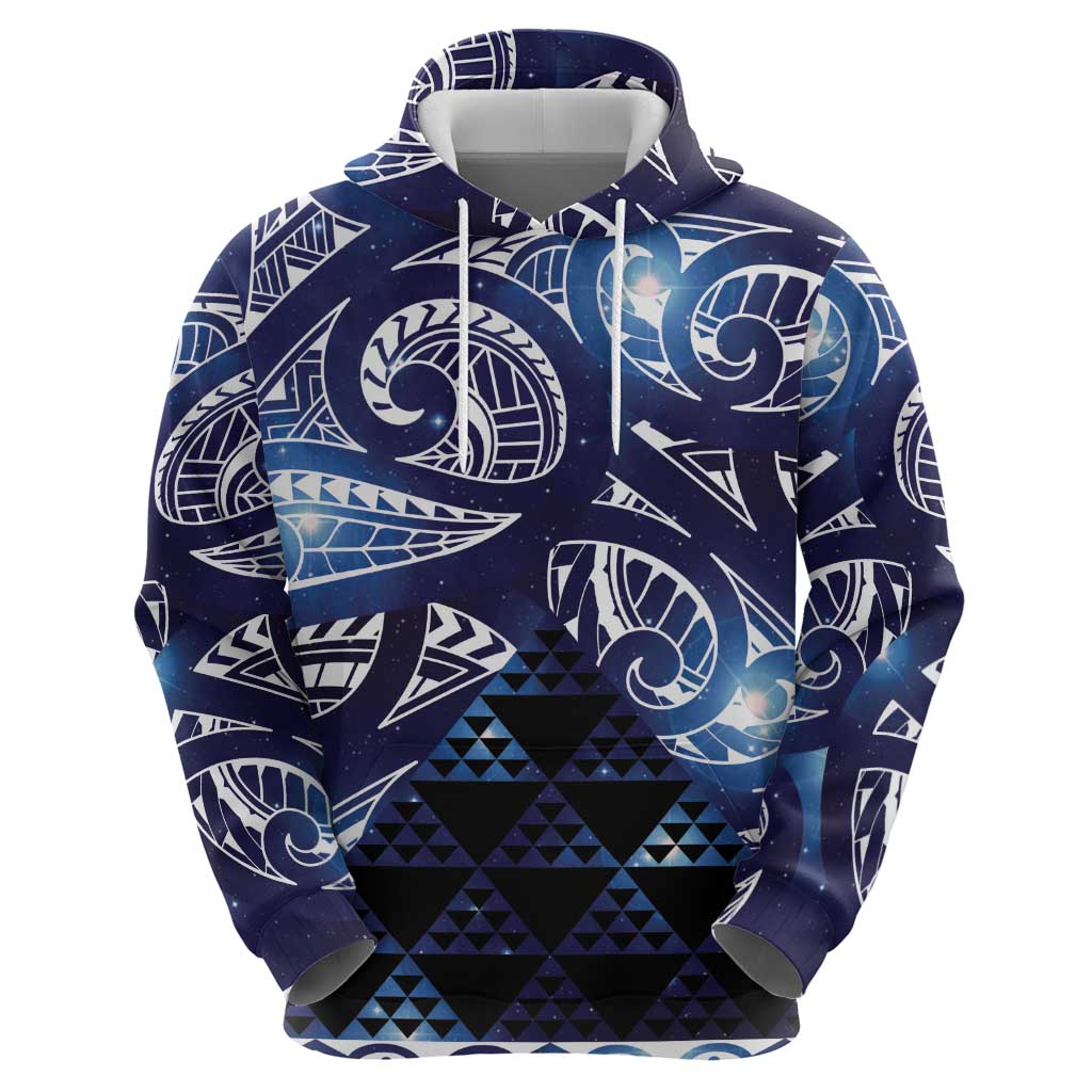 Matariki New Zealand Hoodie NZ Niho Taniwha Maori New Year Blue Galaxy LT14 - Polynesian Pride