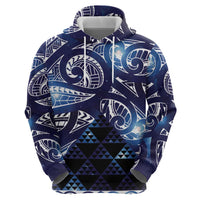 Matariki New Zealand Hoodie NZ Niho Taniwha Maori New Year Blue Galaxy LT14 - Polynesian Pride