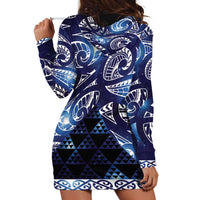Matariki New Zealand Hoodie Dress NZ Niho Taniwha Maori New Year Blue Galaxy
