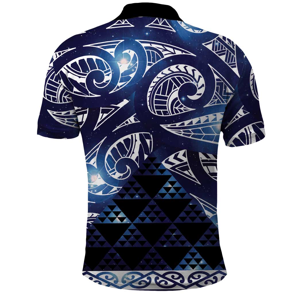 Matariki New Zealand Polo Shirt NZ Niho Taniwha Maori New Year Blue Galaxy LT14 - Polynesian Pride