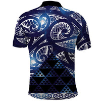 Matariki New Zealand Polo Shirt NZ Niho Taniwha Maori New Year Blue Galaxy LT14 - Polynesian Pride