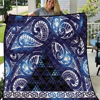 Matariki New Zealand Quilt NZ Niho Taniwha Maori New Year Blue Galaxy