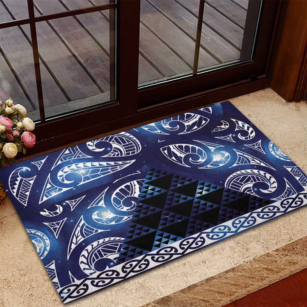 Matariki New Zealand Rubber Doormat NZ Niho Taniwha Maori New Year Blue Galaxy