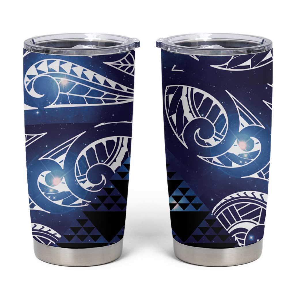 Matariki New Zealand Tumbler Cup NZ Niho Taniwha Maori New Year Blue Galaxy LT14 Blue - Polynesian Pride