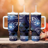 Matariki New Zealand Tumbler With Handle NZ Niho Taniwha Maori New Year Blue Galaxy
