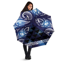 Matariki New Zealand Umbrella NZ Niho Taniwha Maori New Year Blue Galaxy