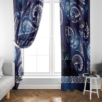 Matariki New Zealand Window Curtain NZ Niho Taniwha Maori New Year Blue Galaxy