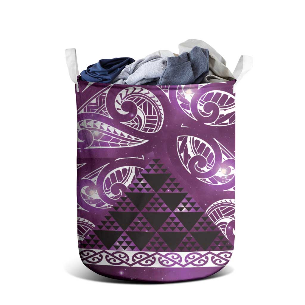 Matariki New Zealand Laundry Basket NZ Niho Taniwha Maori New Year Purple Galaxy LT14 - Polynesian Pride