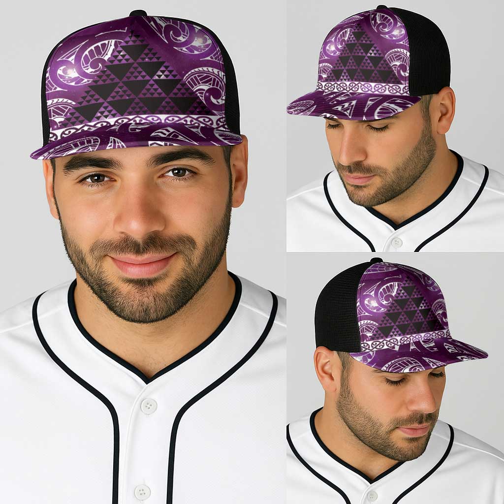 Matariki New Zealand Baseball Net Cap NZ Niho Taniwha Maori New Year Purple Galaxy